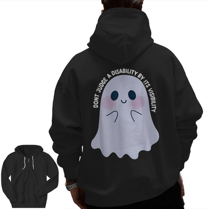 Dont Judge a Disability By Its Visibility Teacher Men Zip Up Hoodie Back Print