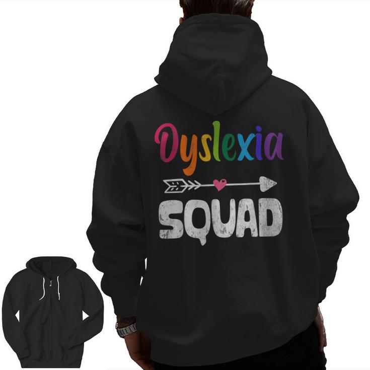 Dyslexia Awareness Month Dyslexia Teacher Therapist Men Zip Up Hoodie Back Print