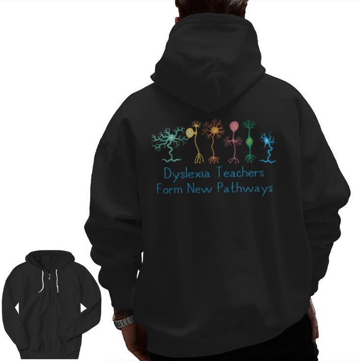 Dyslexia Teachers Form New Pathways Awareness Men Zip Up Hoodie Back Print