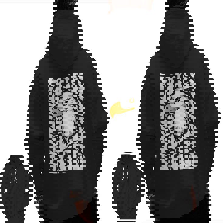 Eagles School Sports Fan Team Spirit Teacher Parent Student Men Zip Up Hoodie Back Print