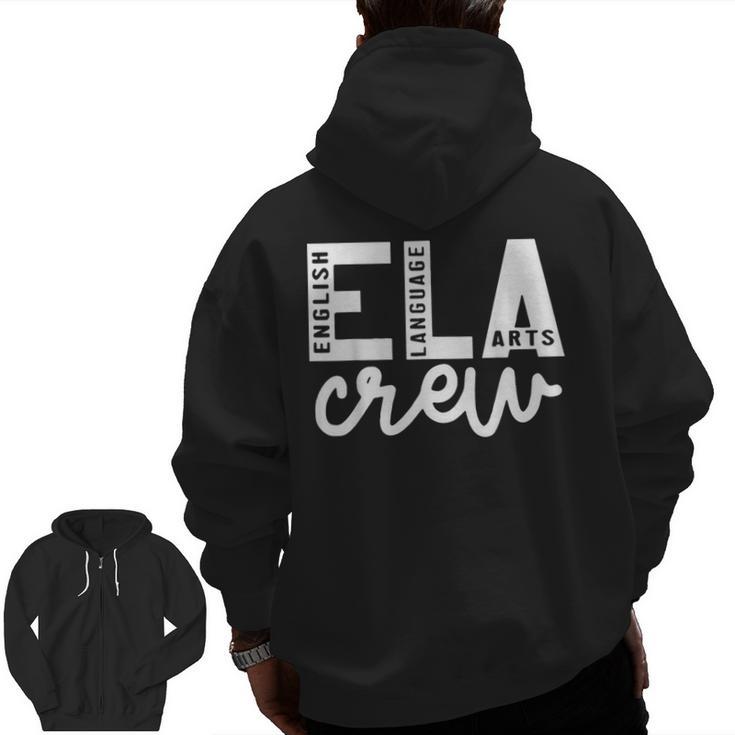English Language Art Teacher Crew ELA Squad English Teacher Men Zip Up Hoodie Back Print