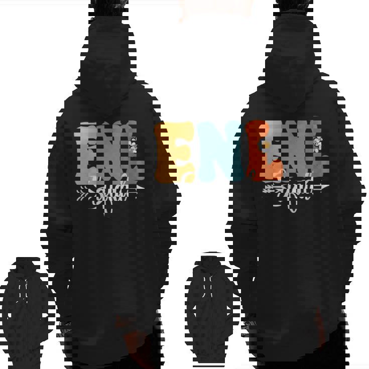 ENL Squad Back To School Teachers Students ENL Crew Men Women Girls Kids Men Zip Up Hoodie Back Print