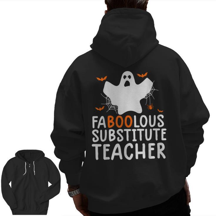 Faboolous Substitute Teacher Halloween Costume Men Zip Up Hoodie Back Print