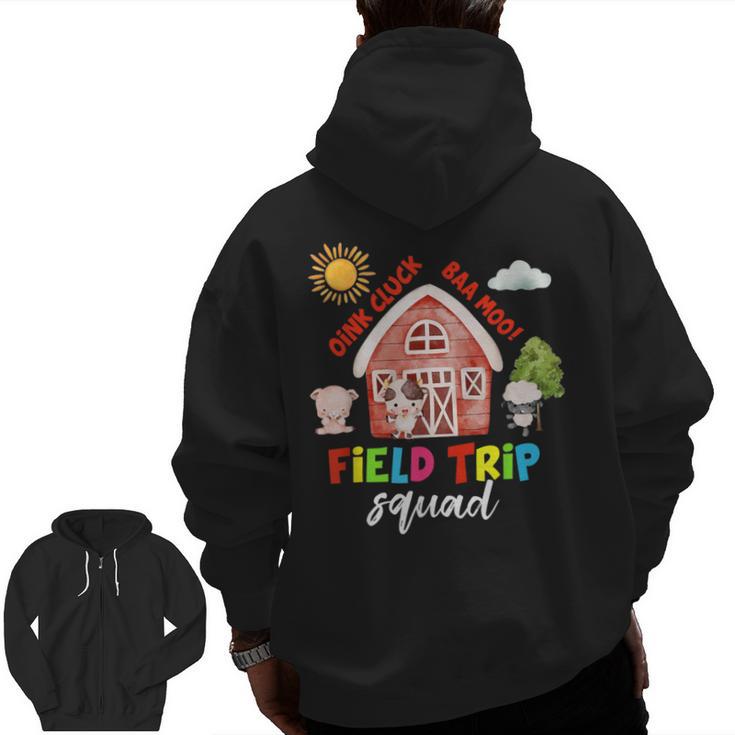Farm Field Trip Squad Field Day 2025 Teachers Students Men Zip Up Hoodie Back Print