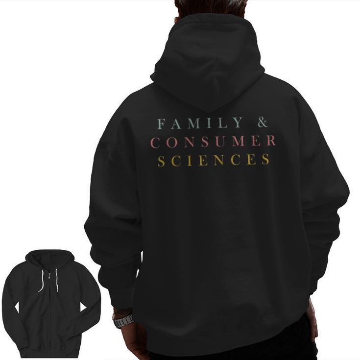 FCS Teacher Family And Consumer Sciences Minimalist Teacher Men Zip Up Hoodie Back Print