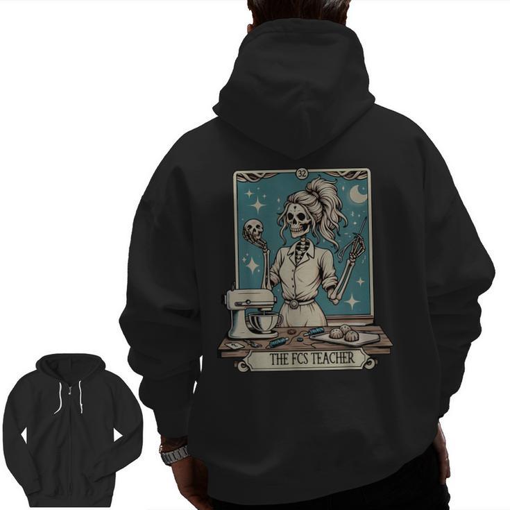 FCS Teacher Skeleton Halloween Family And Consumer Science Men Zip Up Hoodie Back Print