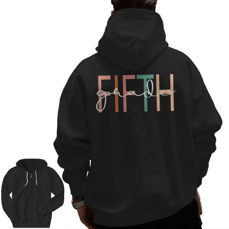 Fifth Grade Girls Boys Teacher Team 5th Grade Squad Men Zip Up Hoodie Back Print