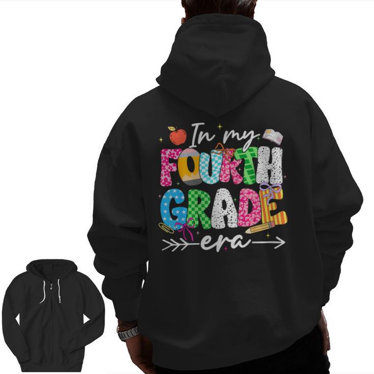 In My Fourth Grade Era 4th Grade Girl Teacher Back To School Men Zip Up Hoodie Back Print