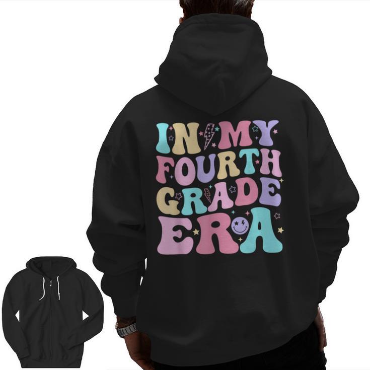 In My Fourth Grade Era Girl Back To School 4th Grade Teacher Men Zip Up Hoodie Back Print
