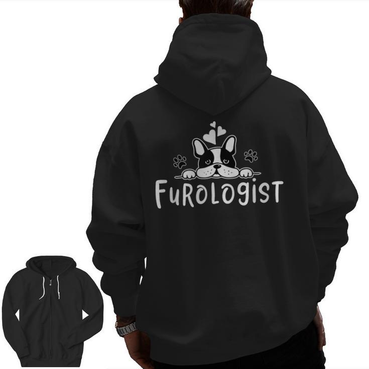 Furologist Puppy Stylist Cute Dog Groomer Men Women Men Zip Up Hoodie Back Print