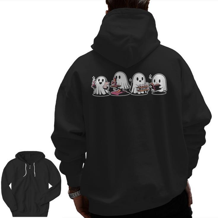 Ghost Science Teacher Chemistry Laboratory Halloween Men Zip Up Hoodie Back Print
