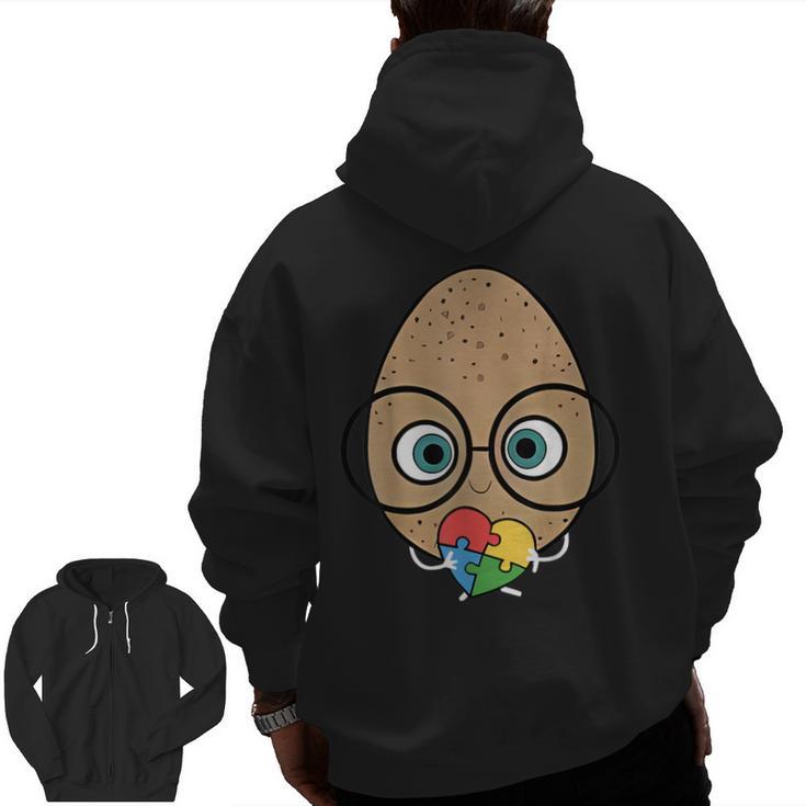 The Good Egg Teacher Halloween Costume Food Group Cute Men Zip Up Hoodie Back Print