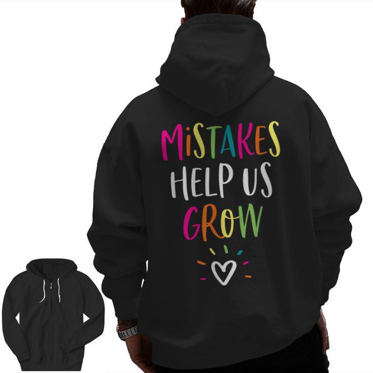Growth Mindset Positive Back To School Teacher Student Men Zip Up Hoodie Back Print