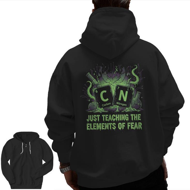 Halloween 67 Meme Science Chemistry Teacher Periodic Table Men Zip Up Hoodie Back Print