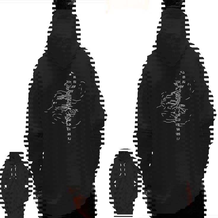 Halloween Ballet Mummy Ballerina Spooky Dance Teacher Women Men Zip Up Hoodie Back Print