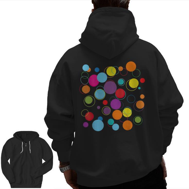 Happy Dot Day Colorful Polka Dot Art Teacher Student Kids Men Zip Up Hoodie Back Print