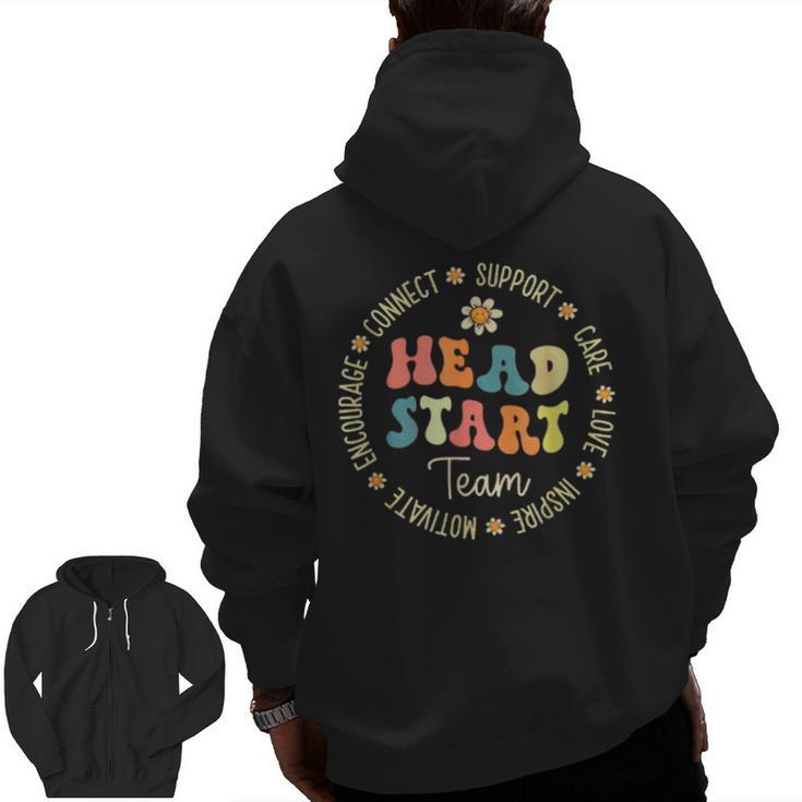 Head Start Team Homeschooling Teacher Back To School Men Zip Up Hoodie Back Print