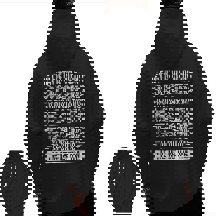 Health Teacher Tshirt  Appreciation For Men Women Men Zip Up Hoodie Back Print