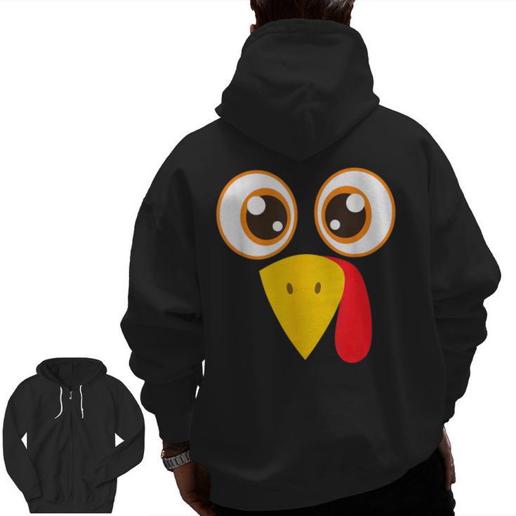 Hilarious Turkey Halloween Thanksgiving Teacher Nurse Men Zip Up Hoodie Back Print