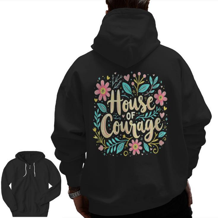 House Of Courage Flowers RCA School Teacher Student Tee Men Zip Up Hoodie Back Print
