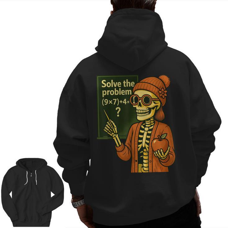 HUGvyn Halloween Skeleton Six Seven 67 Meme PEMDAS Teacher Men Zip Up Hoodie Back Print
