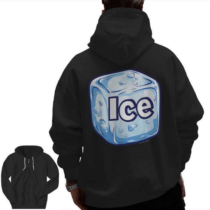 Ice Halloween Pun Costume Easy Lazy Team Group Teacher Men Zip Up Hoodie Back Print