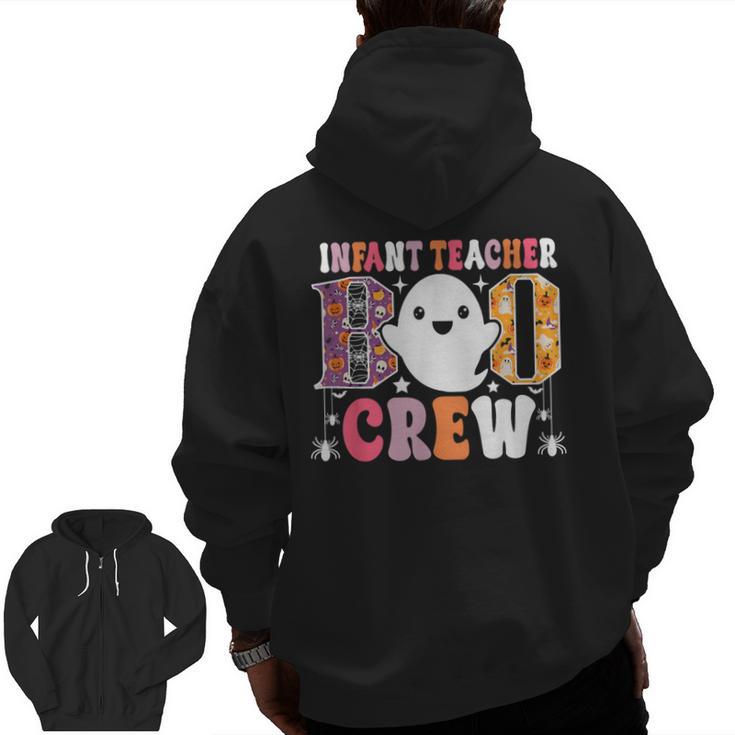Infant Teacher Boo Crew Halloween Costume Men Zip Up Hoodie Back Print