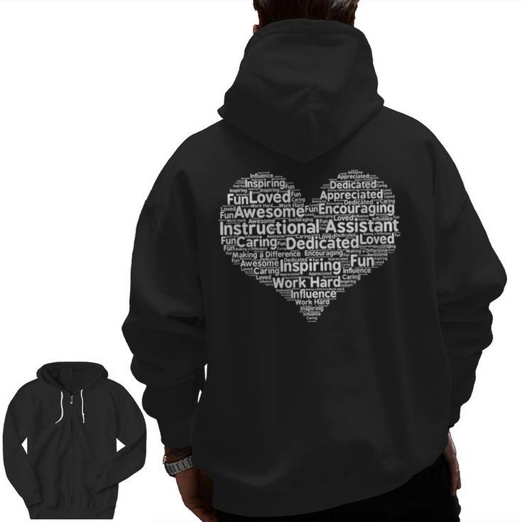 Instructional Assistant Teacher Appreciation T Shirt Men Zip Up Hoodie Back Print