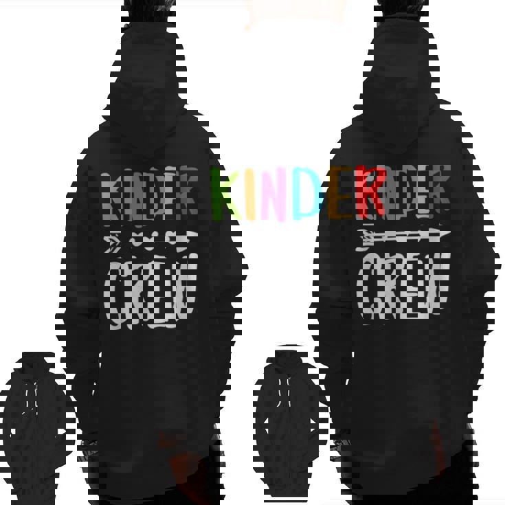 Kinder Crew Shirt Kindergarten Boy Girl Student Teacher Men Zip Up Hoodie Back Print