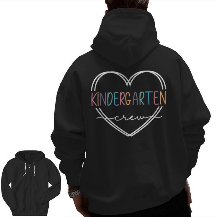 Kindergarten Crew Kinder Crew Teacher Squad Team Preschool Men Zip Up Hoodie Back Print