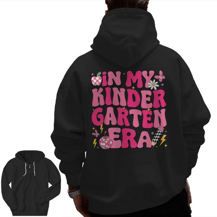 In My Kindergarten Era Girl Back To School Kinder Teacher Men Zip Up Hoodie Back Print