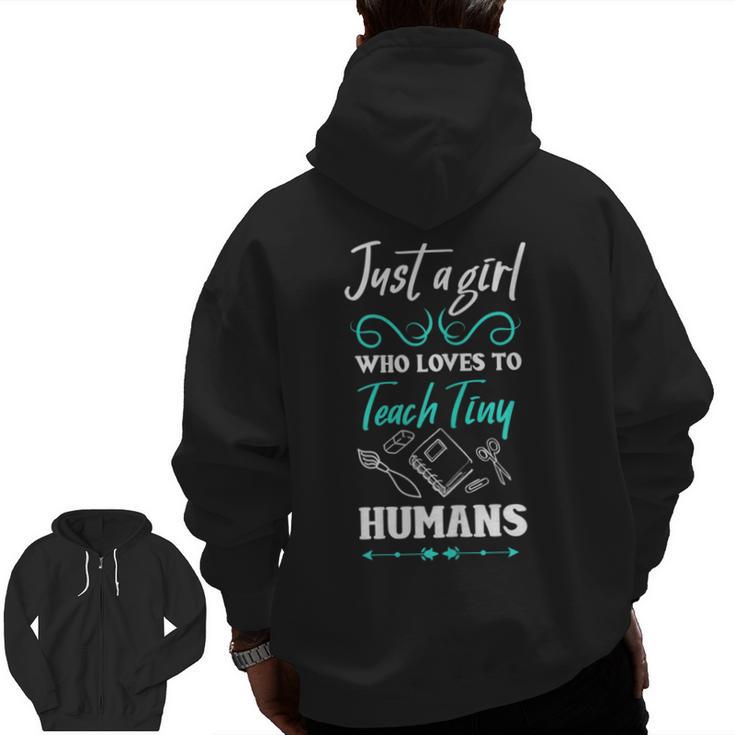 Kindergarten Teacher Shirt Humor Preschool Teacher Men Zip Up Hoodie Back Print