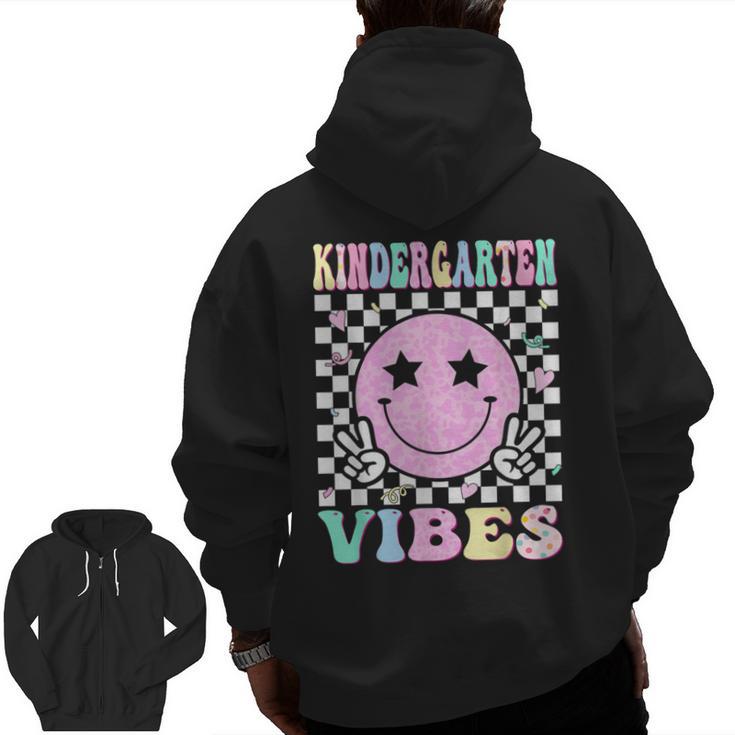 Kindergarten Vibes First Day Of School Kindergarten Teacher Men Zip Up Hoodie Back Print