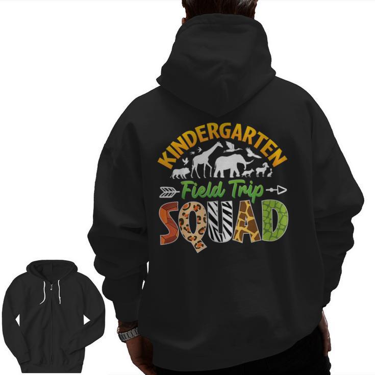 Kindergarten Zoo Field Trip Squad Matching Teacher Students Men Zip Up Hoodie Back Print
