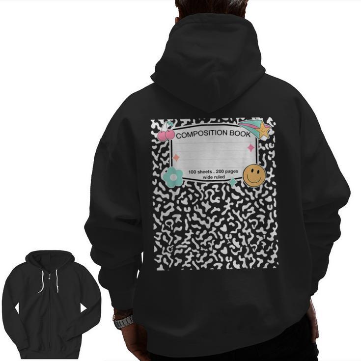 Matching Group Halloween Teacher Composition Book Notebook Men Zip Up Hoodie Back Print