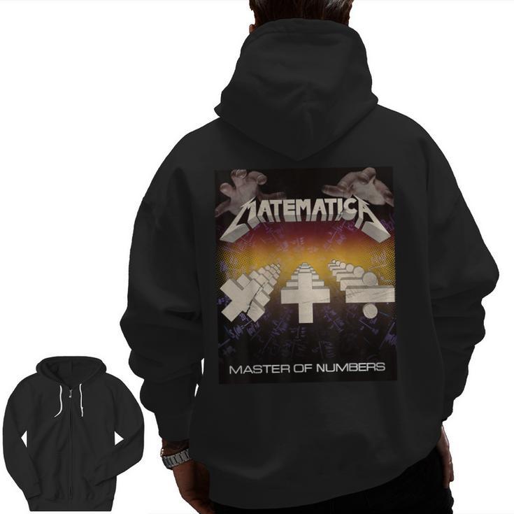 Matematica Master Of Numbers Math Teachers Puppets Parody Men Zip Up Hoodie Back Print