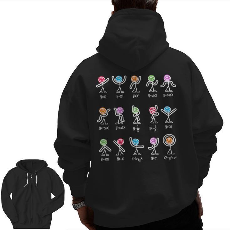 Math Equation Figures Algebra Dance Nerdy Teacher Joke For Men Women Girls Kids Men Zip Up Hoodie Back Print