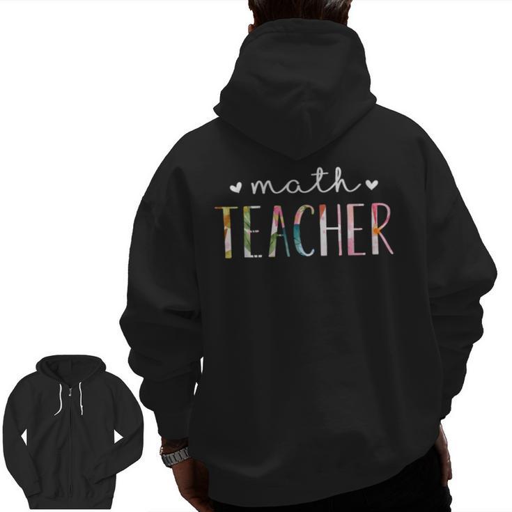 Math Teacher Cute Floral Men Zip Up Hoodie Back Print