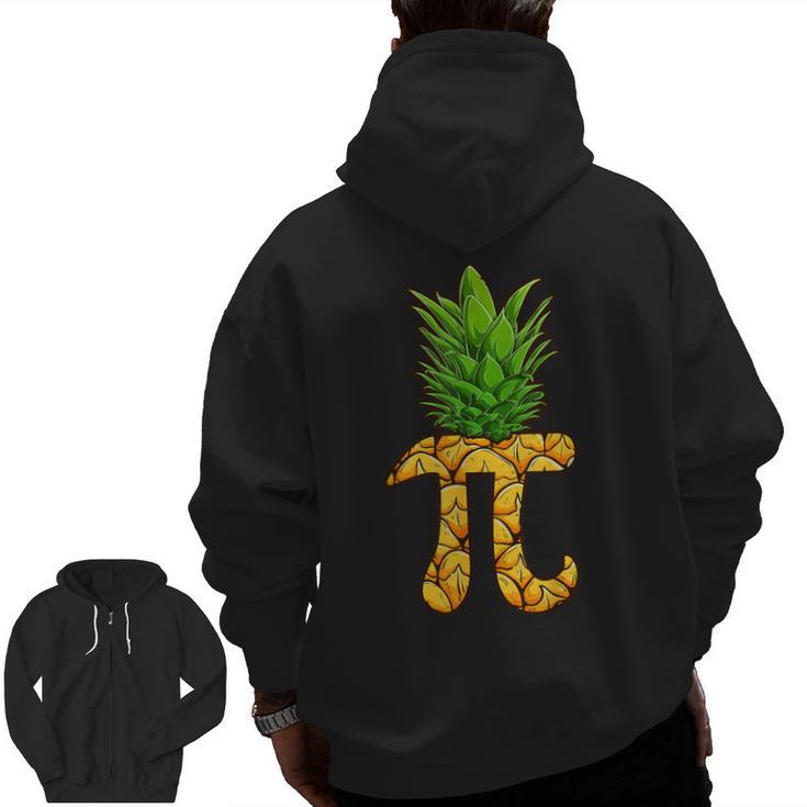 Math Teacher Hawaiian Shirts Pineapple Pi Day Symbol Men Zip Up Hoodie Back Print