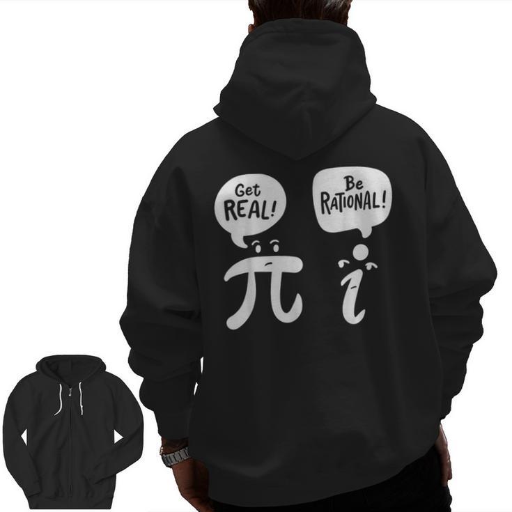 Math Teacher Math Student Be Real Get Rational Men Zip Up Hoodie Back Print