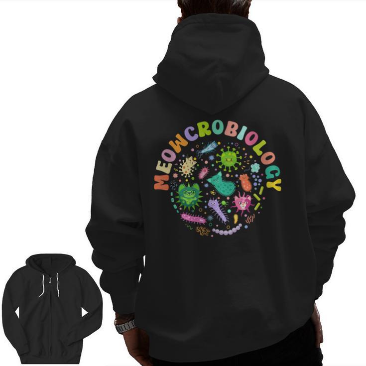 Meowcrobiology Cats Microbiology Science Teacher Men Zip Up Hoodie Back Print