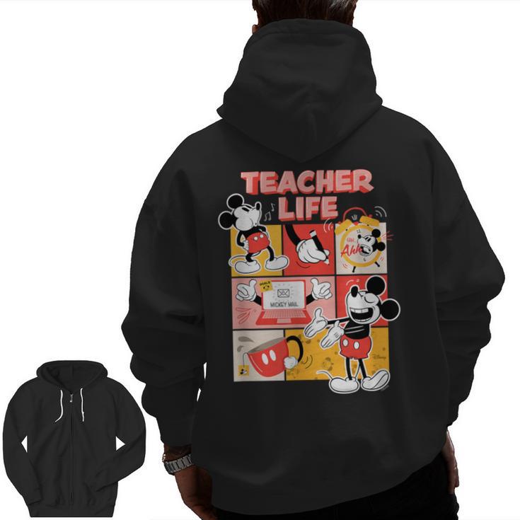 Mickey Mouse Teacher Life Men Zip Up Hoodie Back Print
