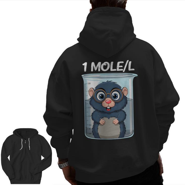 Mole Chemistry Chemist Student Science Teacher Men Zip Up Hoodie Back Print, Science Teacher Gifts, trending gift