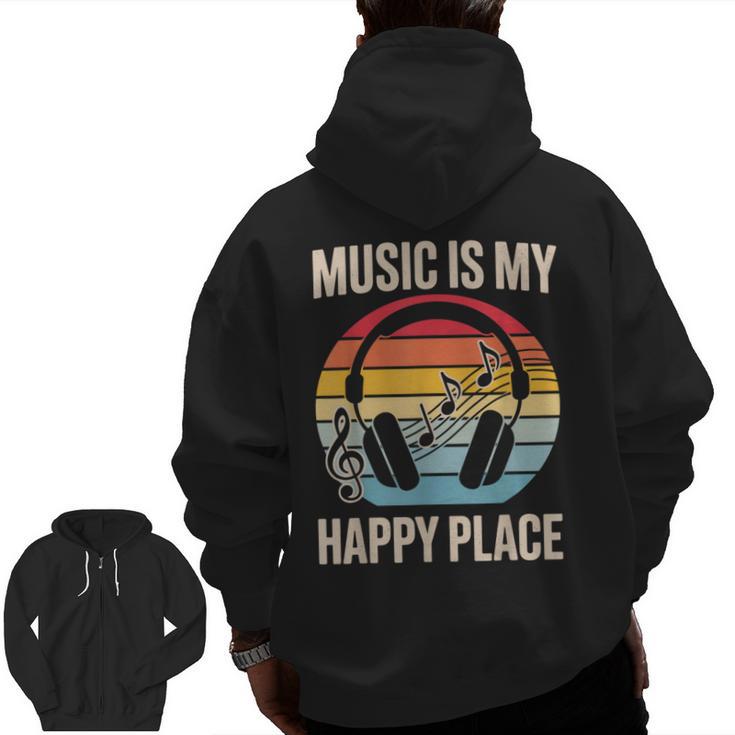 Music For Men Women Music Teacher Music Lover Men Zip Up Hoodie Back Print