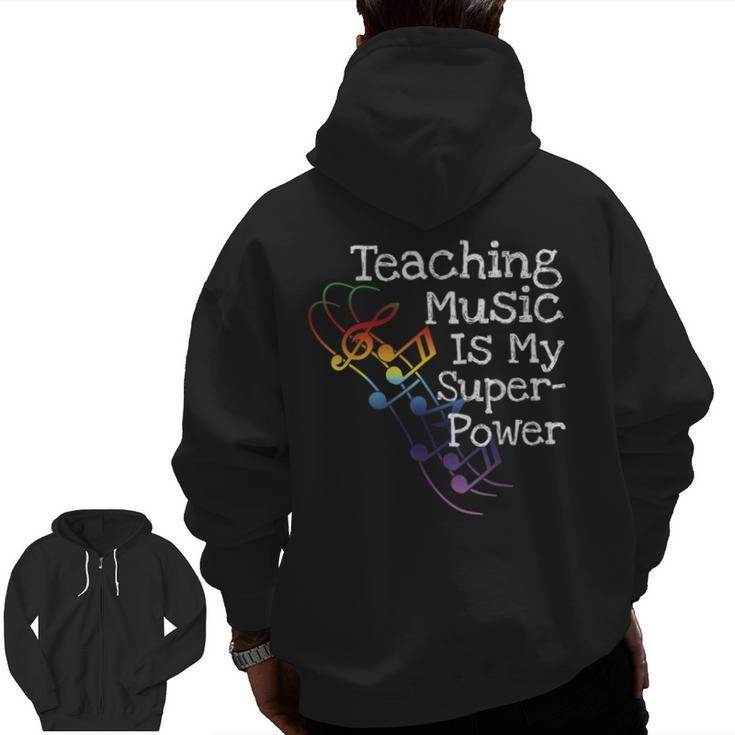 Music Teacher Men Zip Up Hoodie Back Print