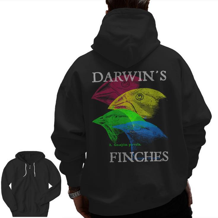 Nerdy Darwin's Finches Evolution Science Biology Teacher Men Zip Up Hoodie Back Print