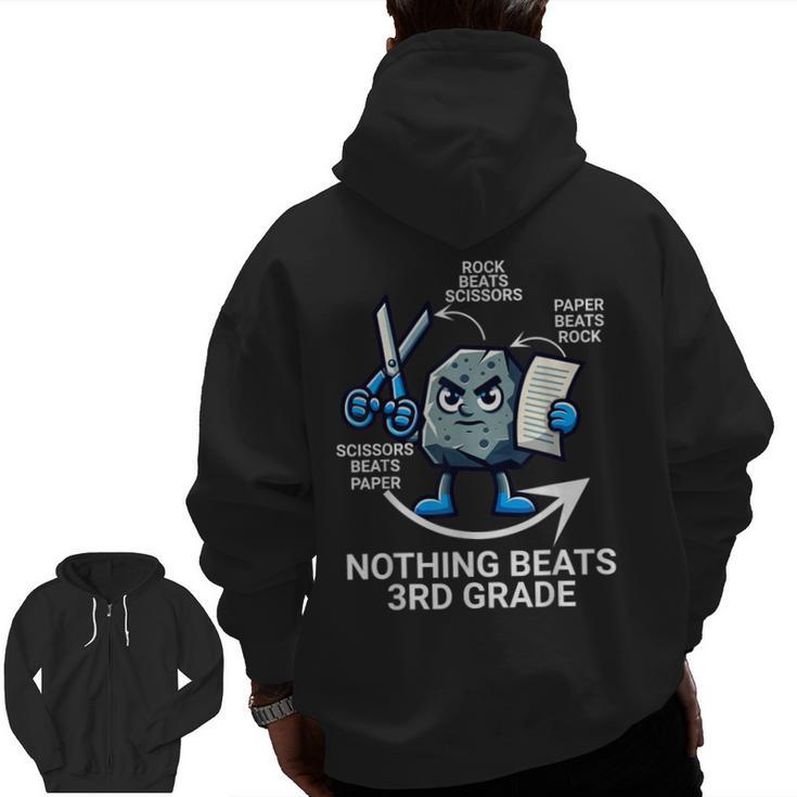 Nothing Beats 3rd Grade Back To School Kids Teachers Men Zip Up Hoodie Back Print