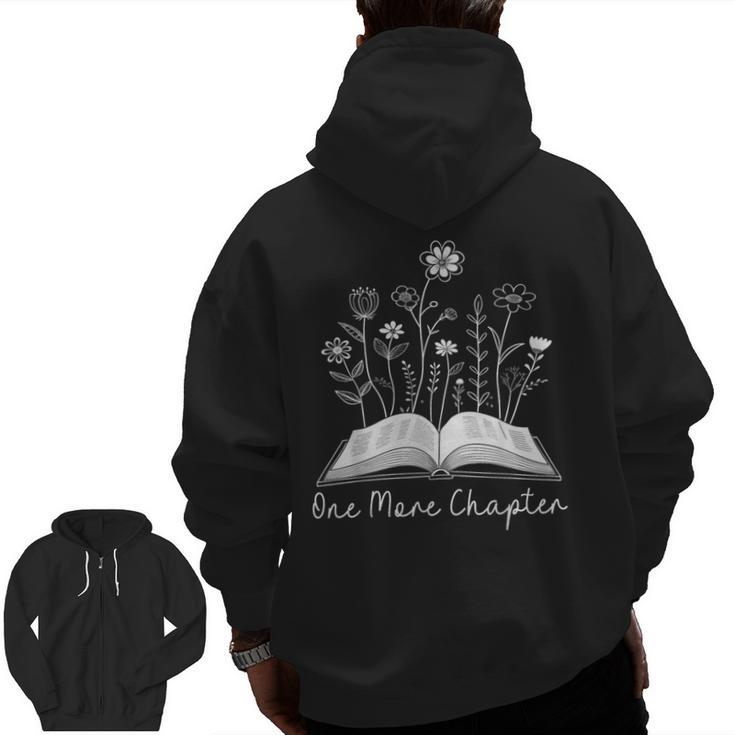 One-More Chapter Wildflower Reading Teacher Library Bookish Men Zip Up Hoodie Back Print