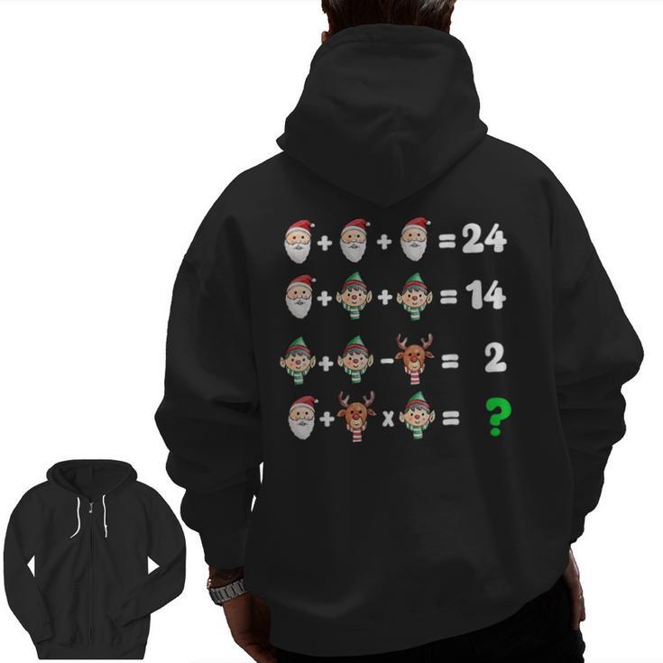 Order Of Operations Quiz Christmas Math Teacher Xmas Math Men Zip Up Hoodie Back Print