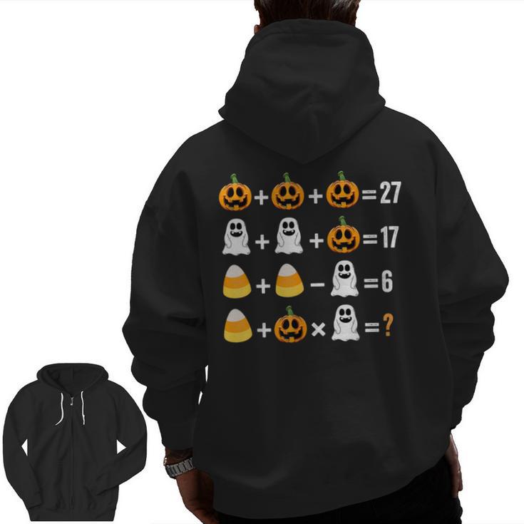 Order Of Operations Quiz Pumpkin Halloween Math Teacher Men Zip Up Hoodie Back Print